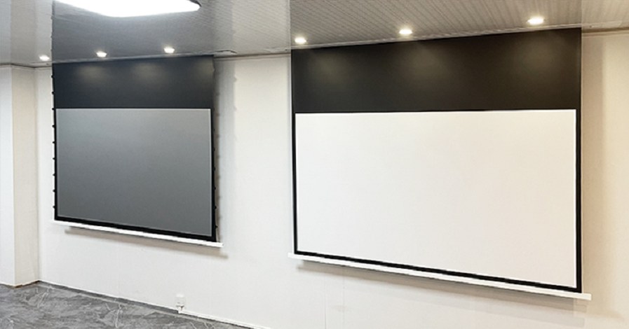 QMJM Cinema In-Ceiling Tab-Tension Screen – 100" 16:9 Recessed — projection product available in Dubai