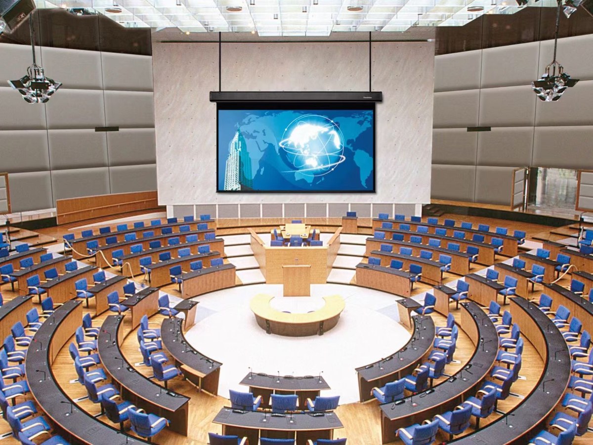 QMJM Sky Show Drop-Down Screen JM100FSH-S – 100" 16:9 Lift System — projection product available in Dubai