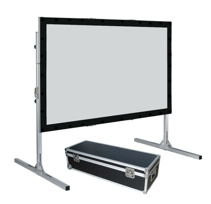 QMJM Fast-Fold Screen – 100" 16:9 Front & Rear Projection with Flight Case — projection product available in Dubai