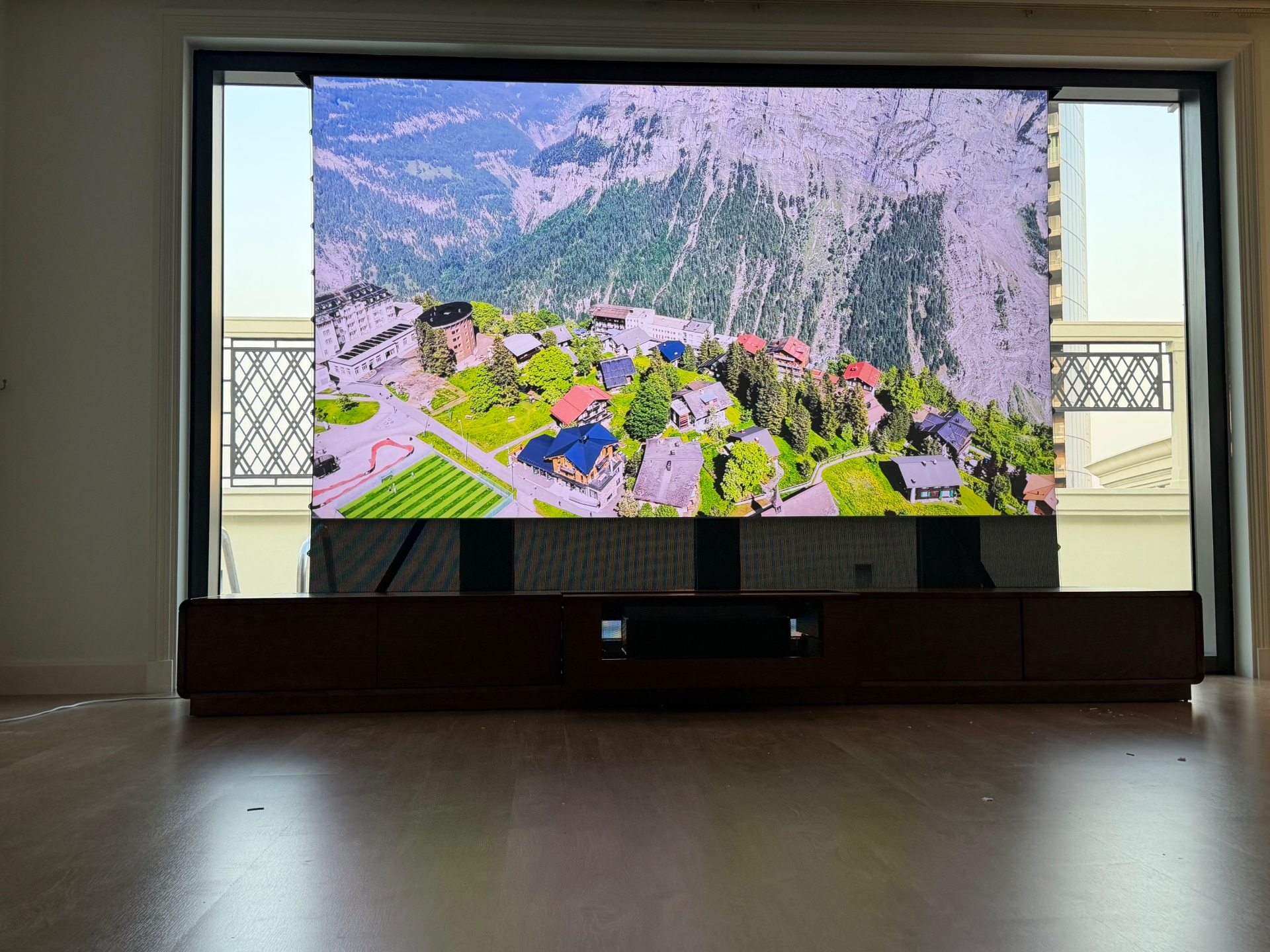 Cabinet + ALR Floor-Rising Projector Screen – 120" 16:9 — projection product available in Dubai
